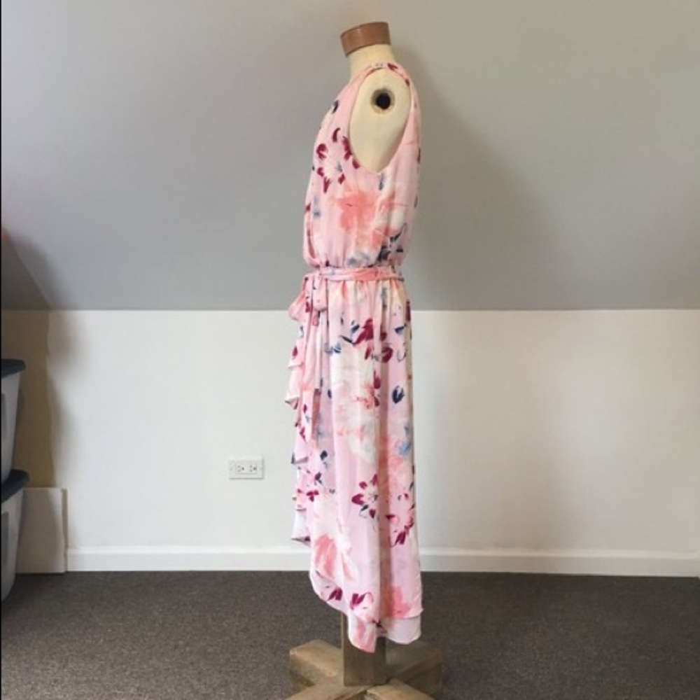 Ivanka Trump Pink Floral Hi Low Casual Maxi Dress
